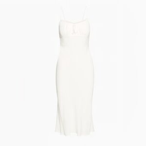 Aritzia Wilfred Bellow Midi Dress Light Birch Colour Size 0